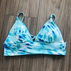 Ardene Reversible Tie Dye Bikini Top Swim Bathing Suit Turquoise Blue S